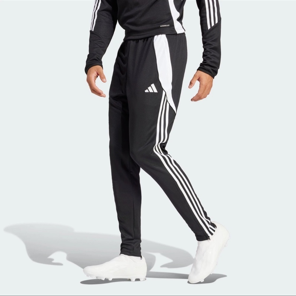 NWT Adidas Tiro 24 Black/White Zip Pocket Training Track Pants MSRP $50